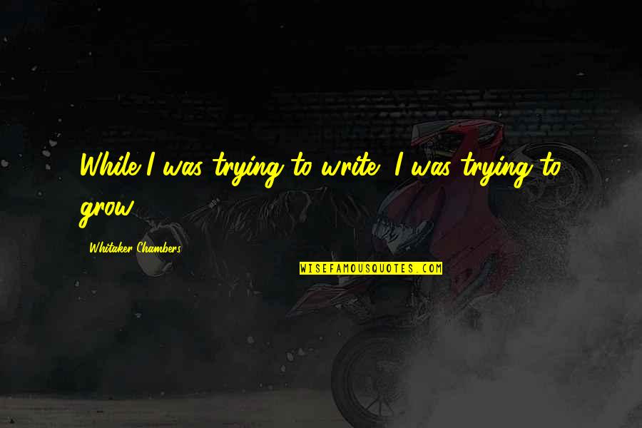 Rimanicing Quotes By Whitaker Chambers: While I was trying to write, I was