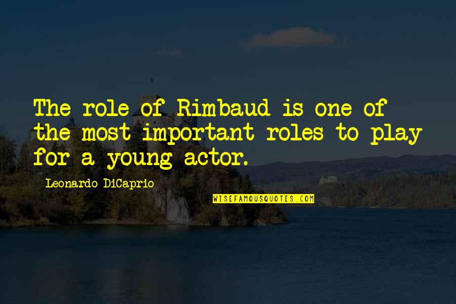 Rimbaud's Quotes By Leonardo DiCaprio: The role of Rimbaud is one of the