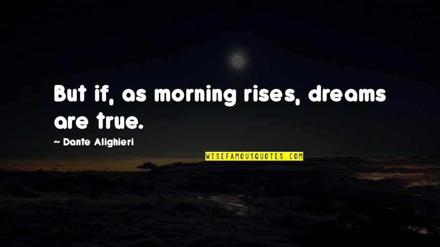 Rimmel London Quotes By Dante Alighieri: But if, as morning rises, dreams are true.
