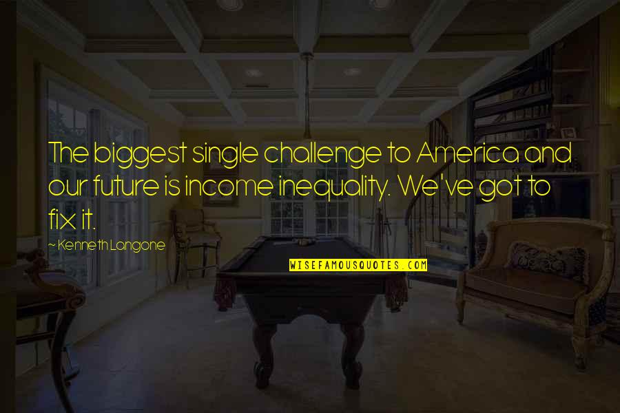 Ring Holder Quotes By Kenneth Langone: The biggest single challenge to America and our