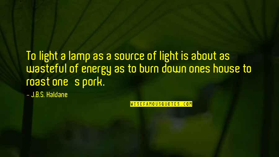 Ringger Brett Quotes By J.B.S. Haldane: To light a lamp as a source of