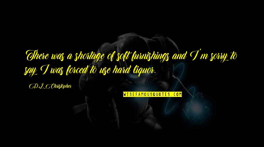 Ringmaster Quotes By D.L. Christopher: There was a shortage of soft furnishings and