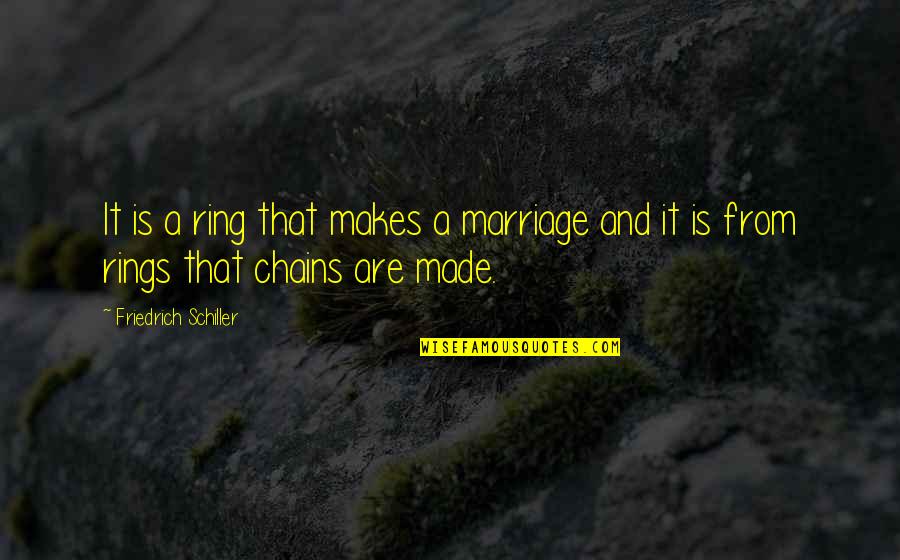 Rings Marriage Quotes By Friedrich Schiller: It is a ring that makes a marriage