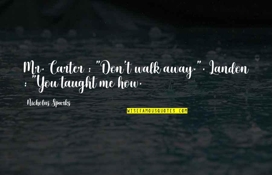 Ringtones From Movie Quotes By Nicholas Sparks: Mr. Carter : "Don't walk away.". Landon :