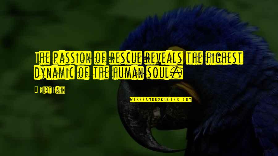 Rino Gaetano Quotes By Kurt Hahn: The passion of rescue reveals the highest dynamic