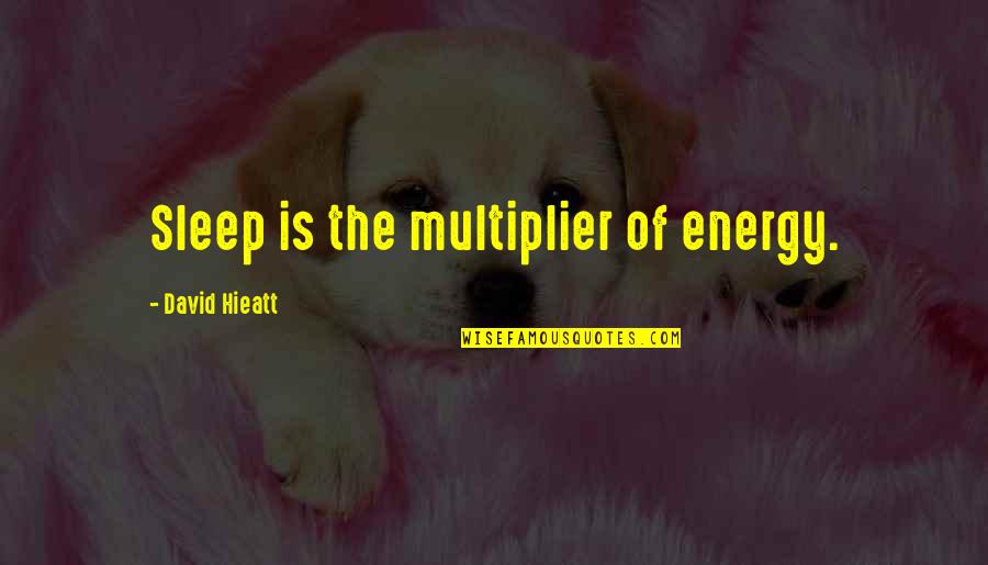 Rinunciare Alla Quotes By David Hieatt: Sleep is the multiplier of energy.