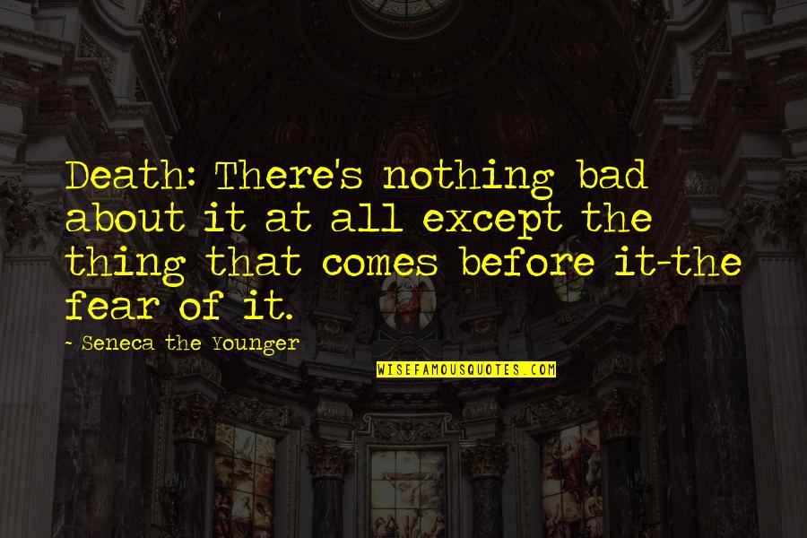 Rionna Taylor Quotes By Seneca The Younger: Death: There's nothing bad about it at all Rionna Taylor Quotes By Seneca The Younger: Death: There's nothing bad about it at all