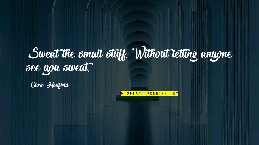 Riopelle Group Quotes By Chris Hadfield: Sweat the small stuff. Without letting anyone see Riopelle Group Quotes By Chris Hadfield: Sweat the small stuff. Without letting anyone see