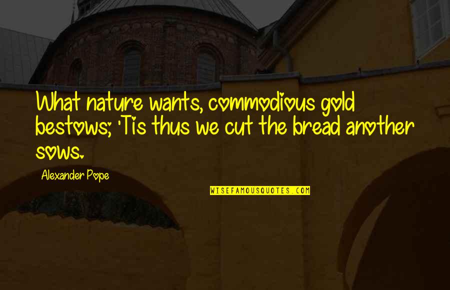 Riotous Assembly Quotes By Alexander Pope: What nature wants, commodious gold bestows; 'Tis thus