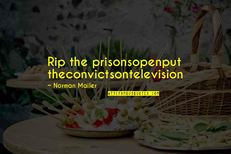 Rip Best Quotes By Norman Mailer: Rip the prisonsopenput theconvictsontelevision