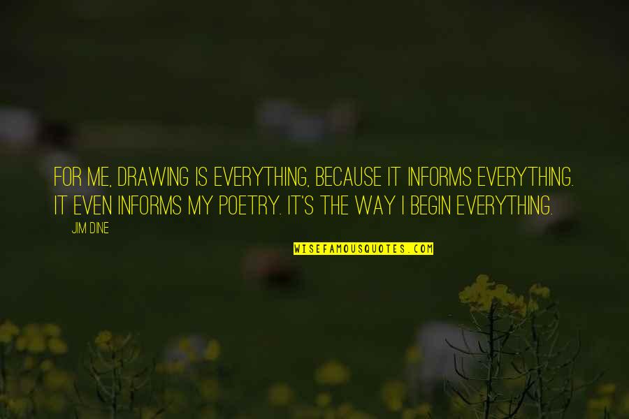 Ripani Wallets Quotes By Jim Dine: For me, drawing is everything, because it informs