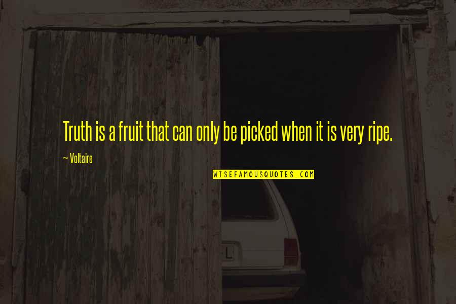 Ripe Fruit Quotes By Voltaire: Truth is a fruit that can only be