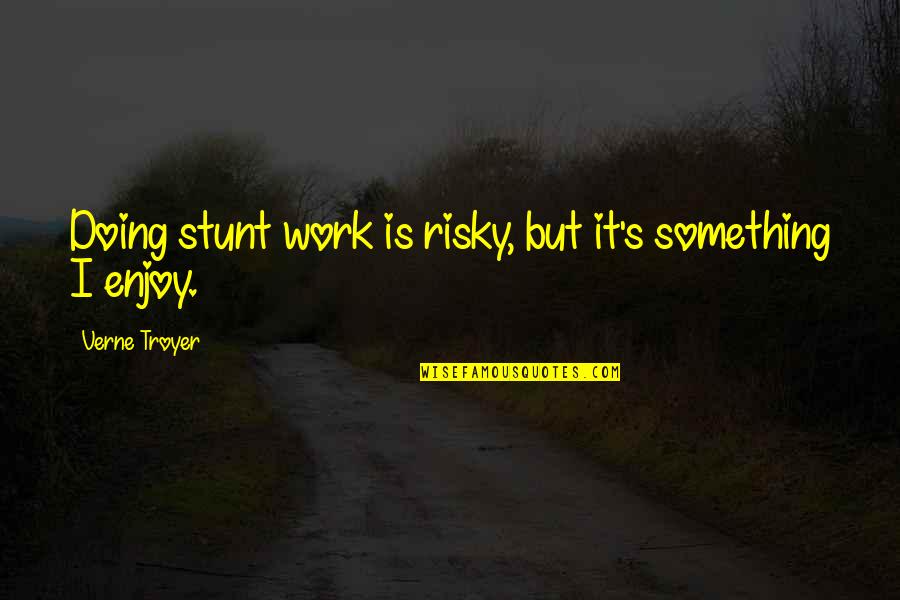 Ripercol Quotes By Verne Troyer: Doing stunt work is risky, but it's something Ripercol Quotes By Verne Troyer: Doing stunt work is risky, but it's something