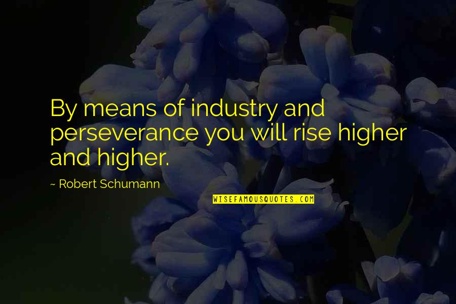 Rippin Lips Quotes By Robert Schumann: By means of industry and perseverance you will Rippin Lips Quotes By Robert Schumann: By means of industry and perseverance you will