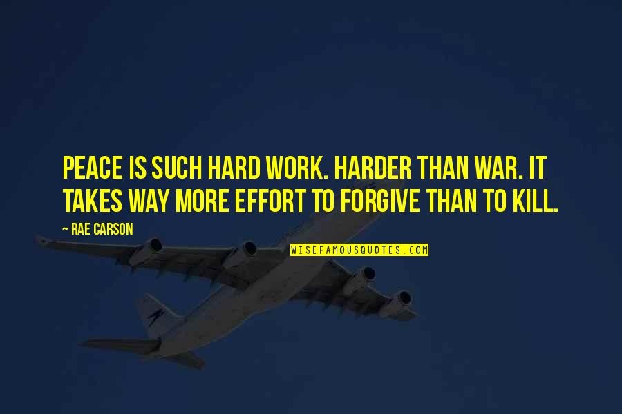 Risdon Quotes By Rae Carson: Peace is such hard work. Harder than war.