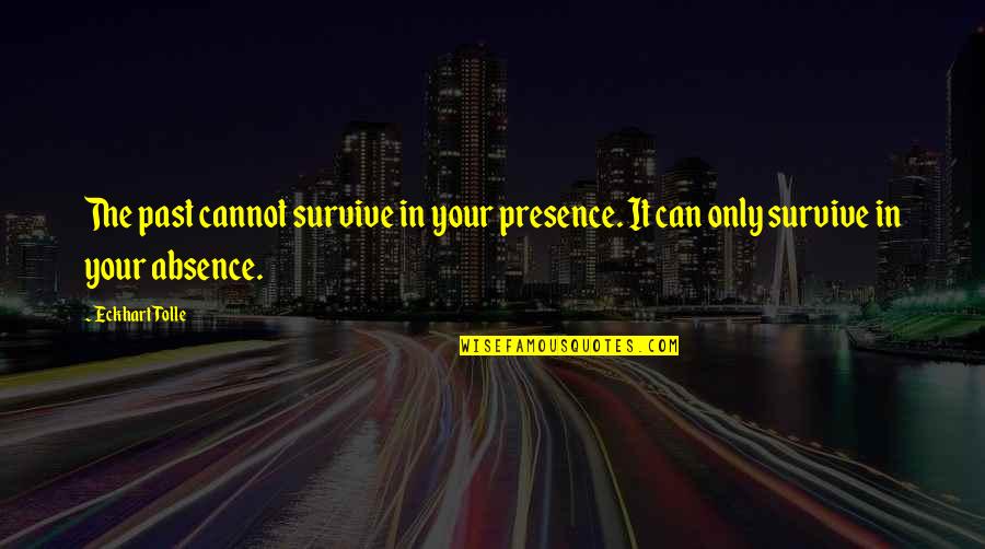 Rise Above Circumstance Quotes By Eckhart Tolle: The past cannot survive in your presence. It