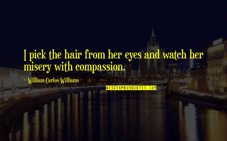 Rise Above Qu Quotes By William Carlos Williams: I pick the hair from her eyes and