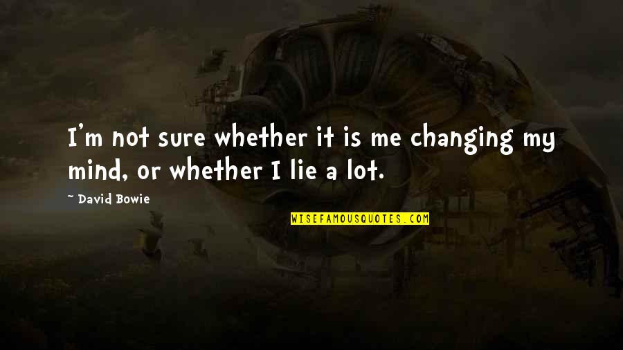 Rise From The Ashes Like A Phoenix Quotes By David Bowie: I'm not sure whether it is me changing