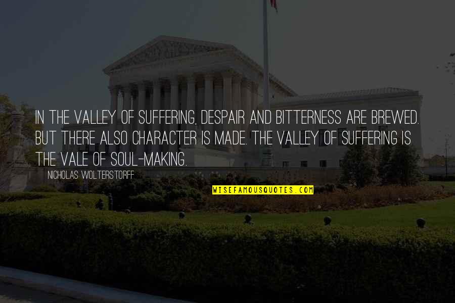 Rise Like The Phoenix Quotes By Nicholas Wolterstorff: In the valley of suffering, despair and bitterness Rise Like The Phoenix Quotes By Nicholas Wolterstorff: In the valley of suffering, despair and bitterness