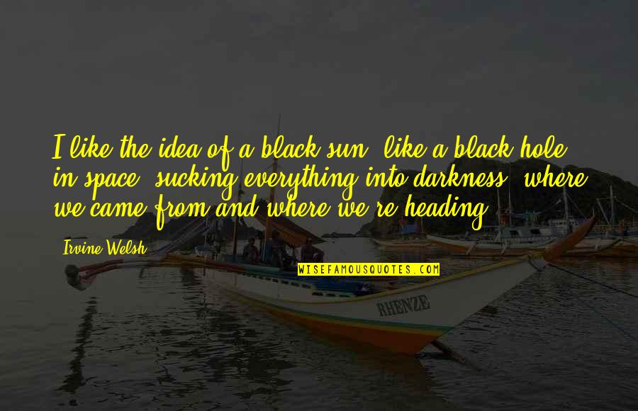 Rise N Shine Funny Quotes By Irvine Welsh: I like the idea of a black sun;