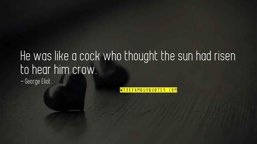 Risen Quotes By George Eliot: He was like a cock who thought the