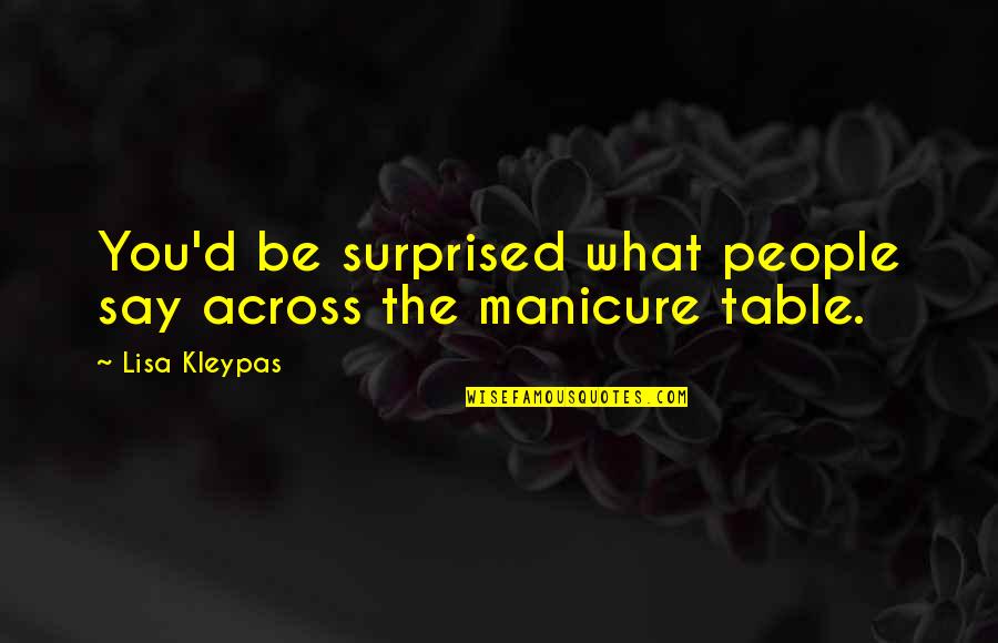 Risikan Quotes By Lisa Kleypas: You'd be surprised what people say across the