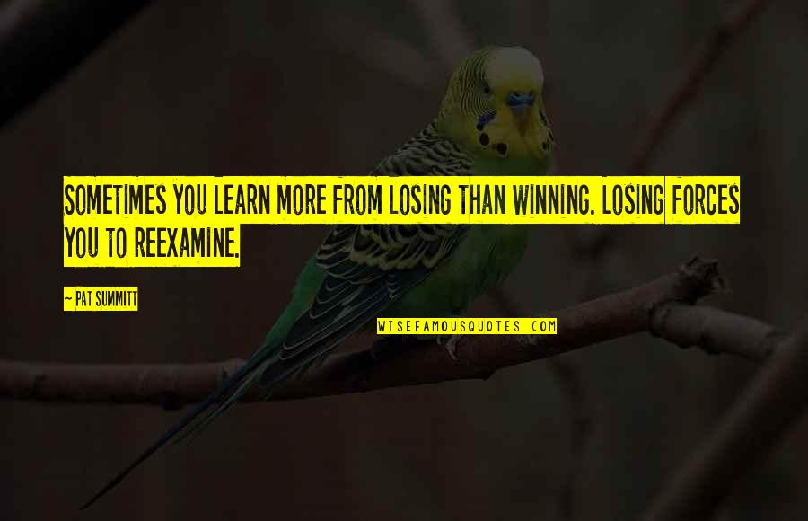 Rising After Falling Quotes By Pat Summitt: Sometimes you learn more from losing than winning.