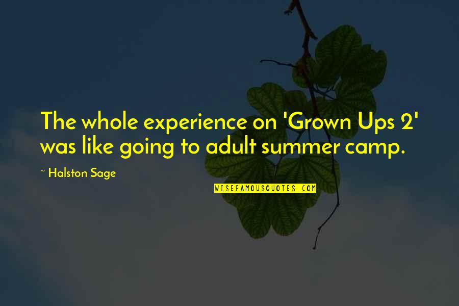 Rising Back Up Quotes By Halston Sage: The whole experience on 'Grown Ups 2' was