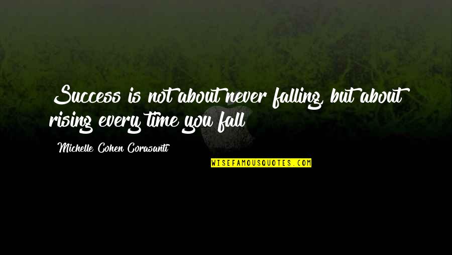 Rising From Falling Quotes By Michelle Cohen Corasanti: Success is not about never falling, but about