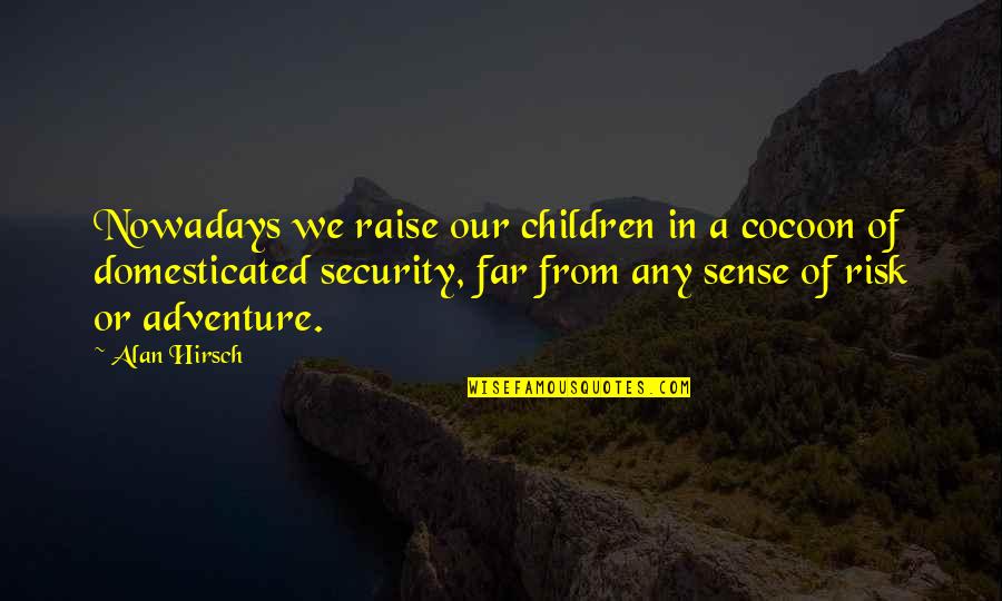 Risk And Adventure Quotes By Alan Hirsch: Nowadays we raise our children in a cocoon