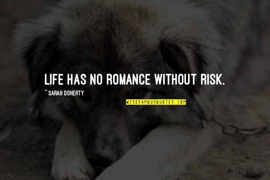 Risk And Adventure Quotes By Sarah Doherty: Life has no romance without risk.