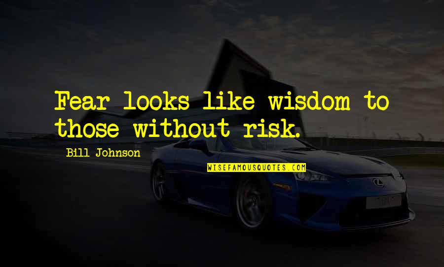 Risk And Fear Quotes By Bill Johnson: Fear looks like wisdom to those without risk.