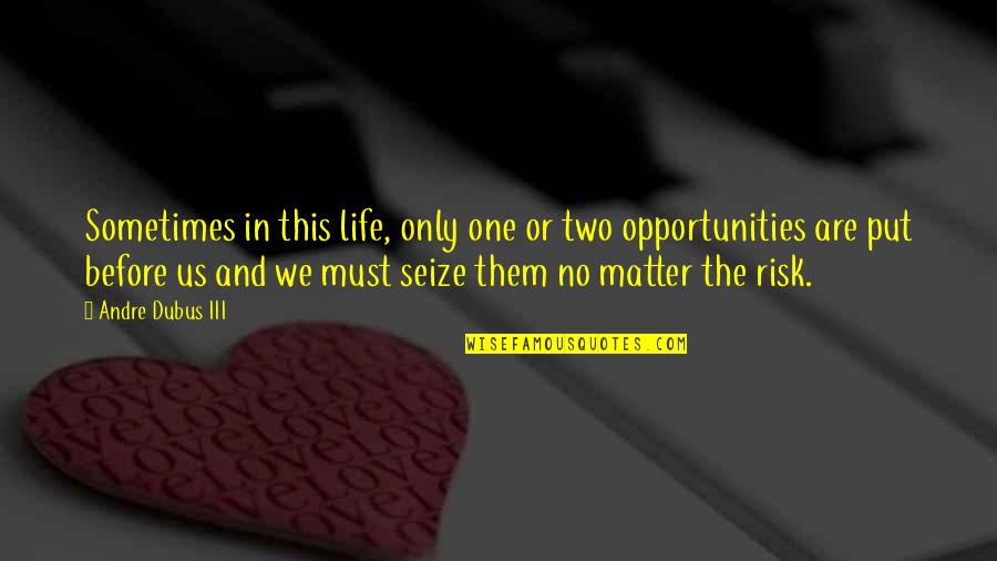 Risk And Opportunity Quotes By Andre Dubus III: Sometimes in this life, only one or two