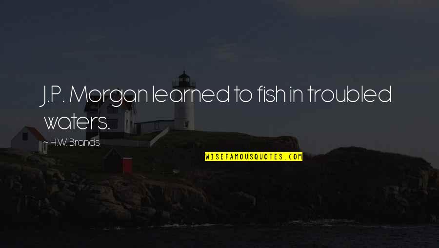 Risk And Opportunity Quotes By H.W. Brands: J.P. Morgan learned to fish in troubled waters. Risk And Opportunity Quotes By H.W. Brands: J.P. Morgan learned to fish in troubled waters.