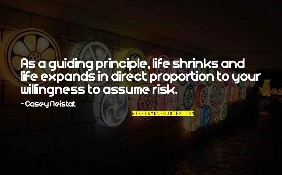 Risk In Life Quotes By Casey Neistat: As a guiding principle, life shrinks and life Risk In Life Quotes By Casey Neistat: As a guiding principle, life shrinks and life