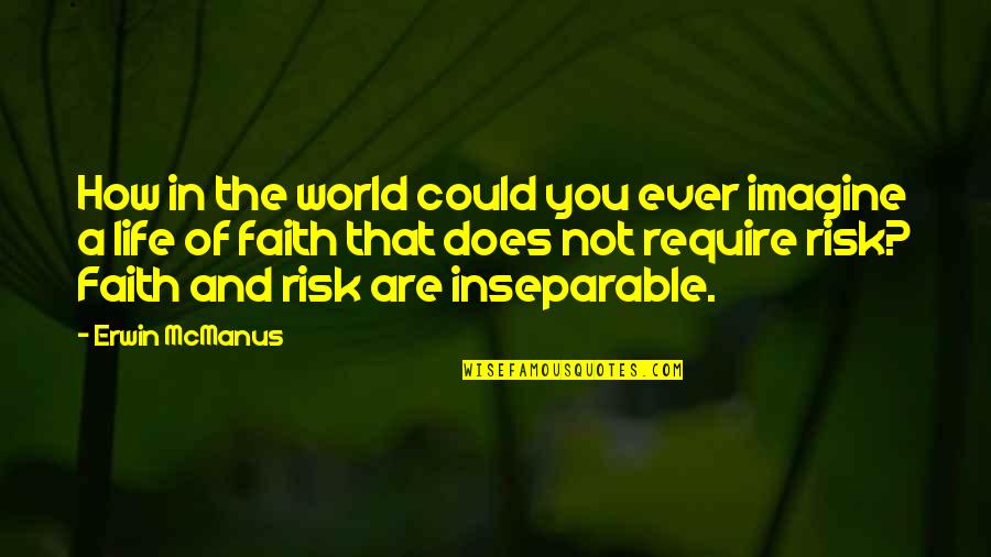 Risk In Life Quotes By Erwin McManus: How in the world could you ever imagine Risk In Life Quotes By Erwin McManus: How in the world could you ever imagine