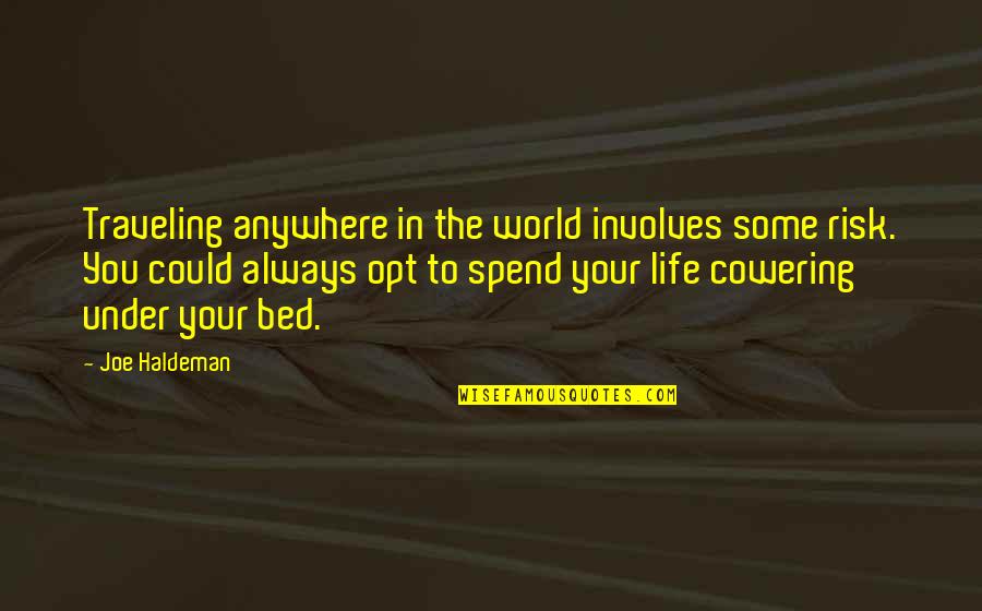 Risk In Life Quotes By Joe Haldeman: Traveling anywhere in the world involves some risk.