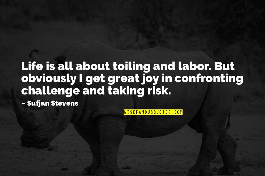 Risk In Life Quotes By Sufjan Stevens: Life is all about toiling and labor. But Risk In Life Quotes By Sufjan Stevens: Life is all about toiling and labor. But