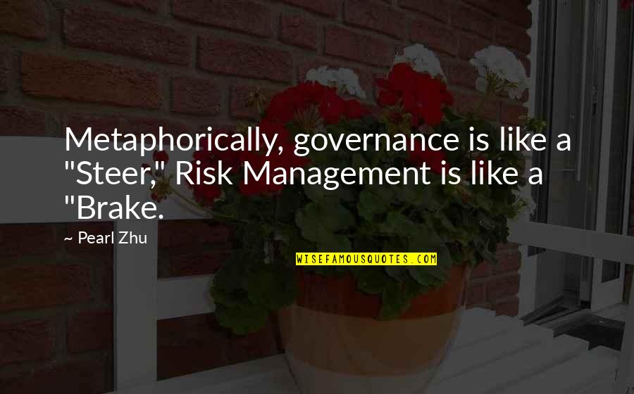 Risk Management Quotes By Pearl Zhu: Metaphorically, governance is like a "Steer," Risk Management