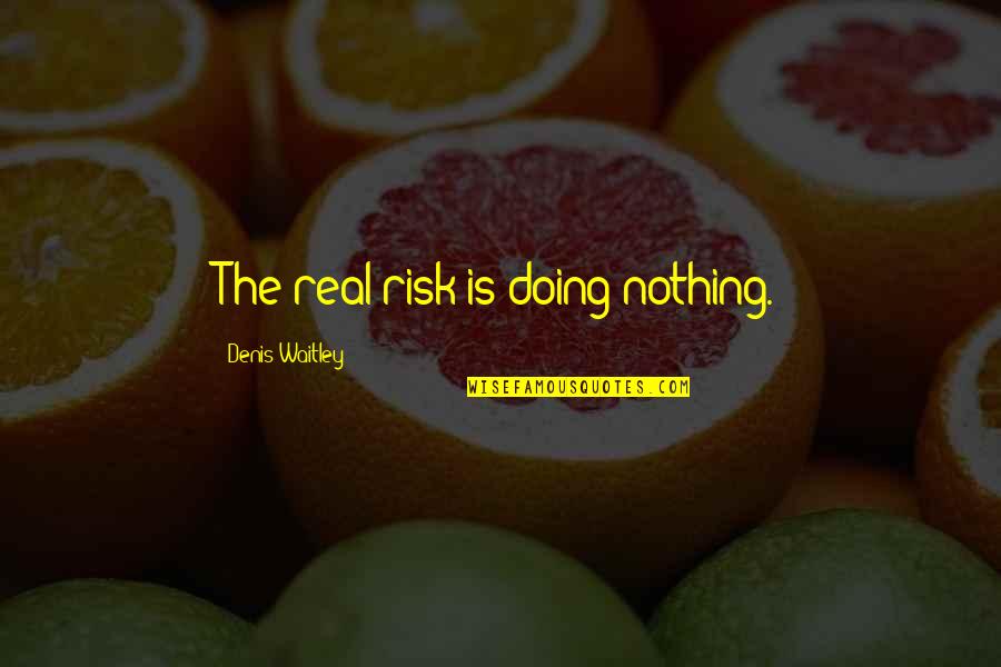 Risk Of Doing Nothing Quotes By Denis Waitley: The real risk is doing nothing.