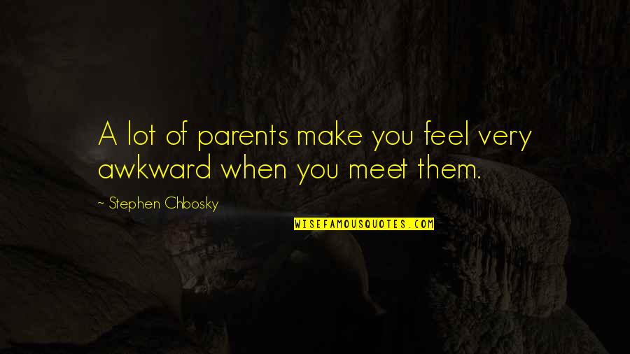 Risk Taking In Business Quotes By Stephen Chbosky: A lot of parents make you feel very