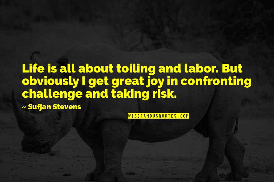 Risk Taking In Life Quotes By Sufjan Stevens: Life is all about toiling and labor. But