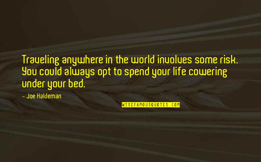 Risk Your Life Quotes By Joe Haldeman: Traveling anywhere in the world involves some risk.