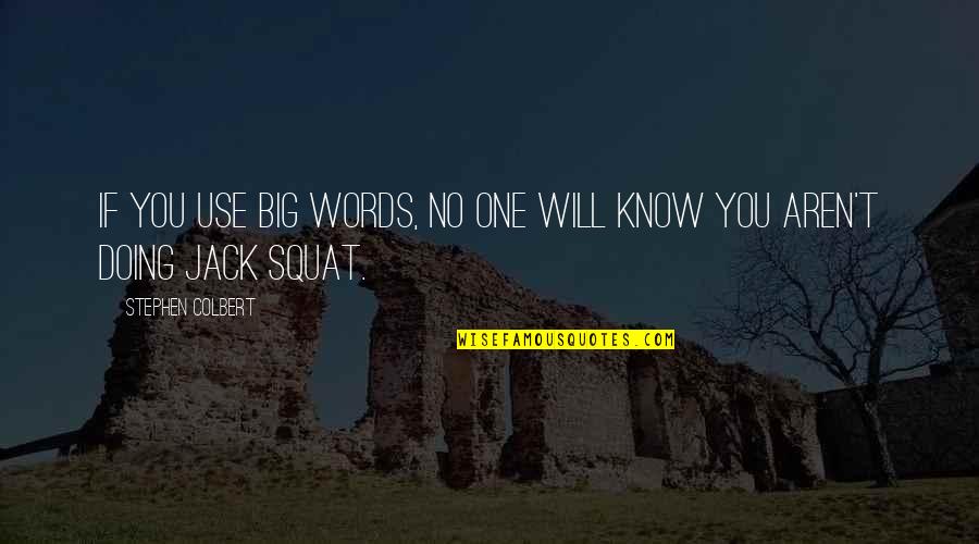 Risson Eta Quotes By Stephen Colbert: If you use big words, no one will