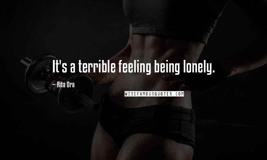 Rita Ora quotes: It's a terrible feeling being lonely.