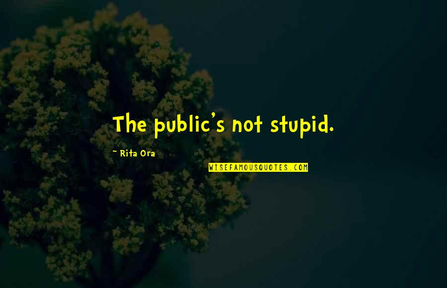 Rita Ora Quotes By Rita Ora: The public's not stupid.