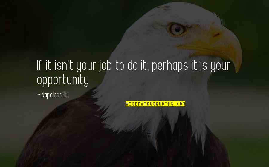 Ritma Zimes Quotes By Napoleon Hill: If it isn't your job to do it,