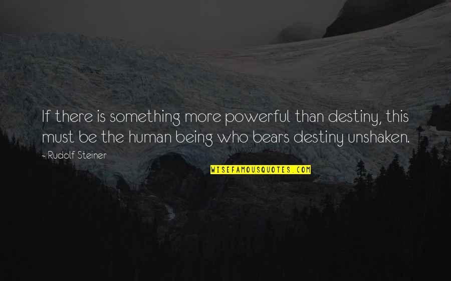 Rituais Indigenas Quotes By Rudolf Steiner: If there is something more powerful than destiny, Rituais Indigenas Quotes By Rudolf Steiner: If there is something more powerful than destiny,