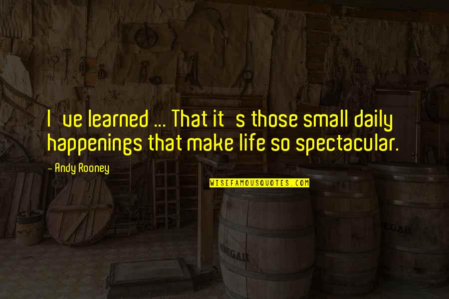 Rivalidad Sena Quotes By Andy Rooney: I've learned ... That it's those small daily