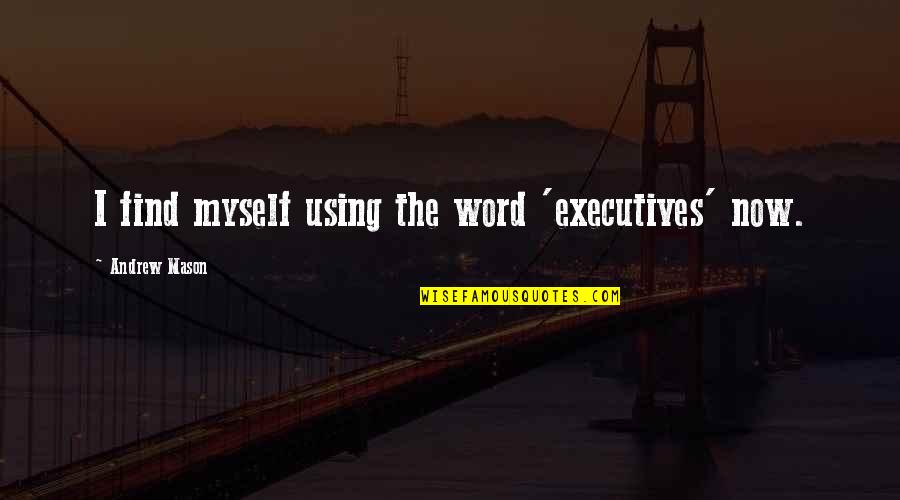 Rivaud Group Quotes By Andrew Mason: I find myself using the word 'executives' now.